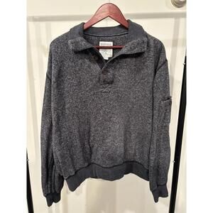 Surfside Supply Co Pullover Sweatshirt XL Gray Button Front Casual Knit